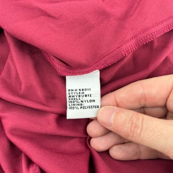 Sangria Sleeveless Halter Dress Keyhole Neckline Bubble Hem Maroon Casual Y2K 6‎ - Picture 8 of 8